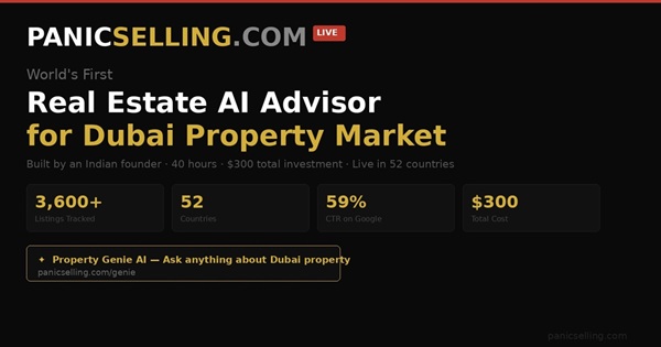 PanicSelling.com Launches Property Genie — AI Real Estate Advisor for Dubai That Knows Today's Price Drops Before Your Broker Does.
